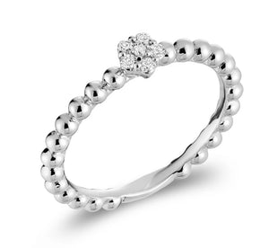 Bead and diamond ring