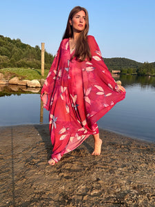 Fuchsia Floral Kaftan dress