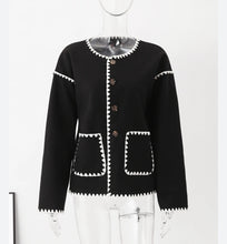 Load image into Gallery viewer, Contrast Trim cardi