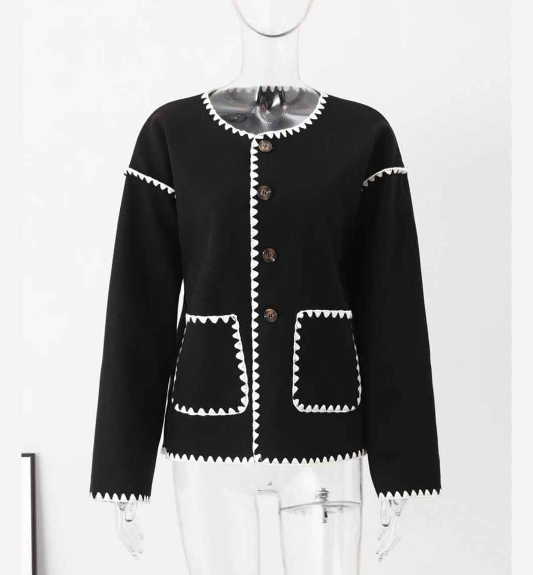 Contrast Trim cardi