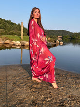 Load image into Gallery viewer, Fuchsia Floral Kaftan dress