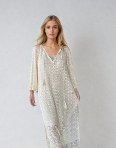 Crochet off white dress