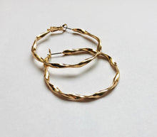 Load image into Gallery viewer, Twisted Gold Hoops