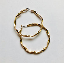 Load image into Gallery viewer, Twisted Gold Hoops