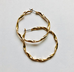 Twisted Gold Hoops