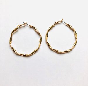 Twisted Gold Hoops