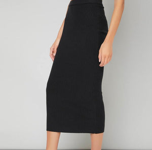 Midi ribbed skirt