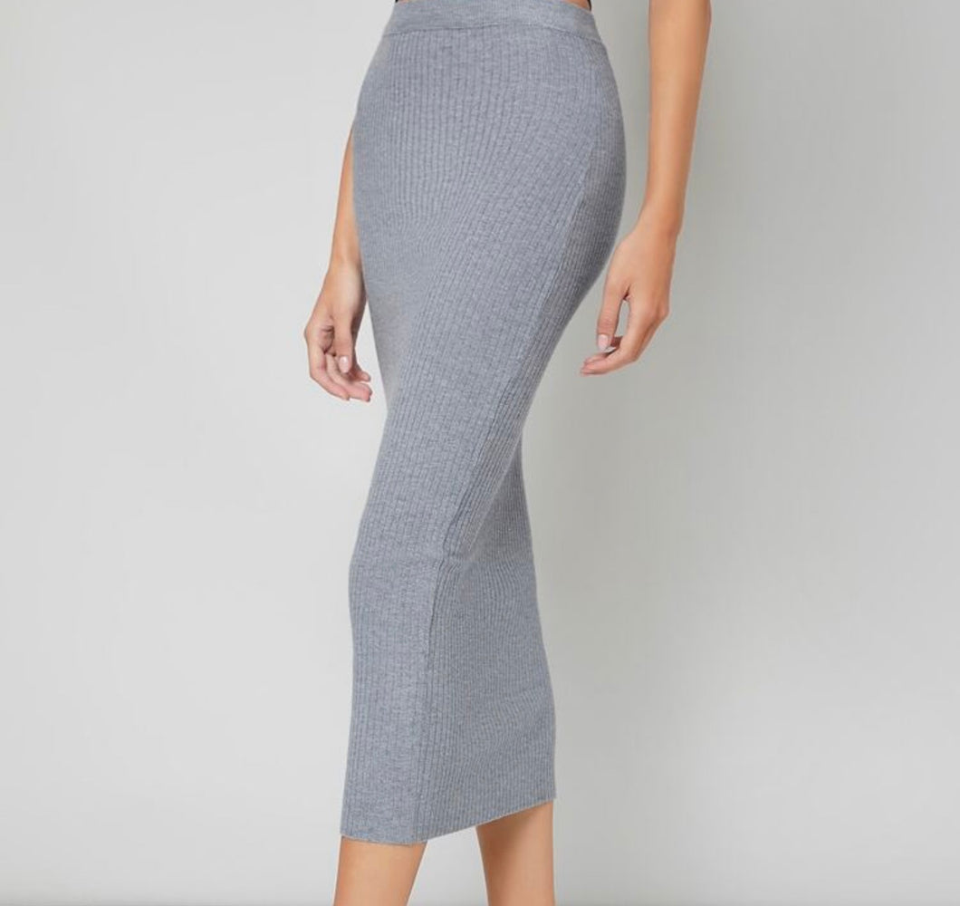 Midi ribbed skirt